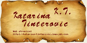 Katarina Tinterović vizit kartica